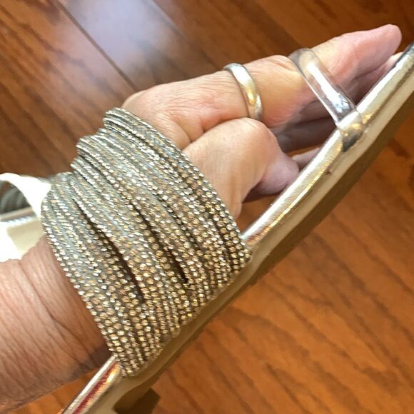Cape Robbin Size 9 Silver rhinestone rope slip on flat sandals - Picture 7 of 7